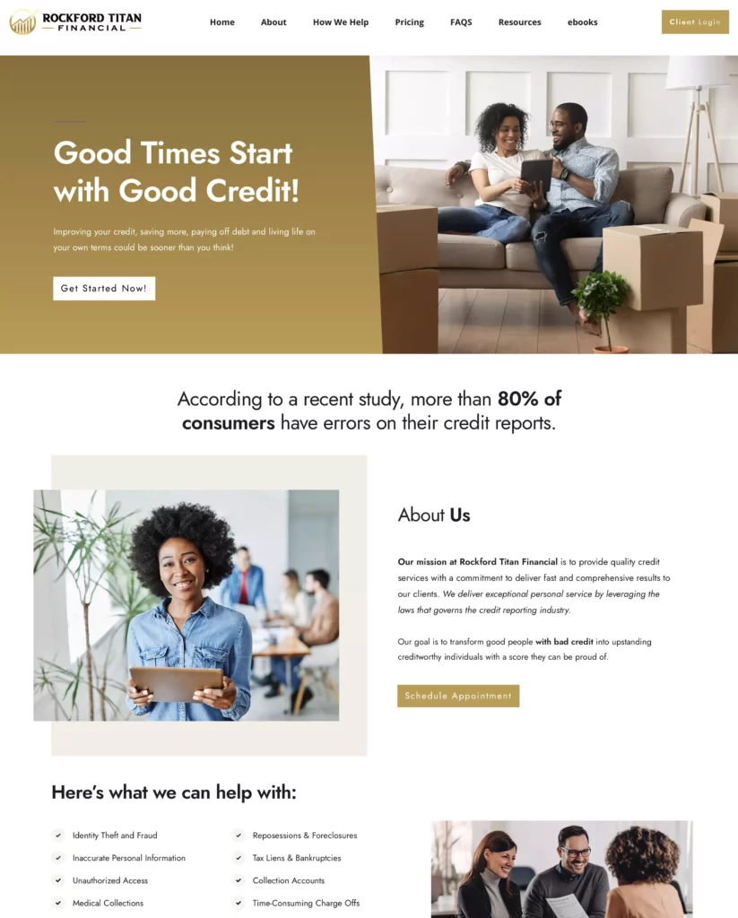Credit Repair Website Design - Sample 1 